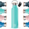 NUMADA-Botella Térmica Acero Inox 600ml Menta Estanca con Doble Pared al Vacío y Recubrimiento Cerámico. Mantiene Frío 24H y Calor 12H|Boca Ancha|Libre BPA|Incluye 2 Tapones (1 Sport)/Bolsa Transporte