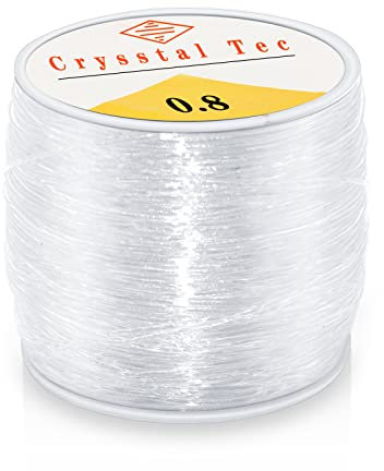 ReaJoys Bracelet String, Elastic For Jewellery Bracelet Making Elastic String Bracelet Thread Clear Bead String Beading Thread Clear Elastic For Jewellery Making Beading Wire (0.8mm 100m)