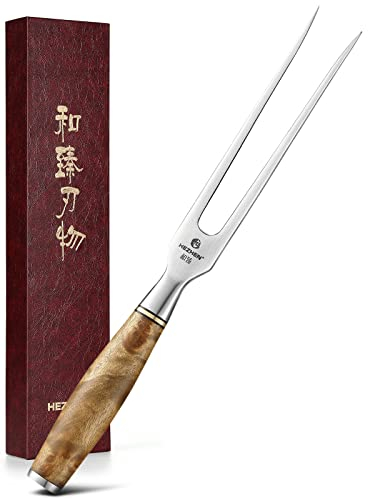 HEZHEN - Forchetta di Carne Acciaio Inossidabile 430, da Cucina per Barbecue e Grigliate