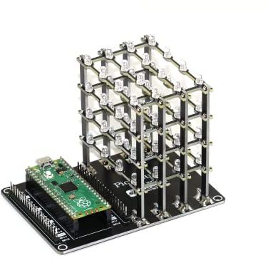 Pico Cube 4x4x4 64 LED Cube Kit para Raspberry Pi Pico (montado, azul)