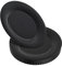 Stackables, Confezione da 20 piatti in plastica dura, 25,4 cm, eleganti piatti piani riutilizzabili, piatti da portata in plastica, colore nero con bordo a conchiglia