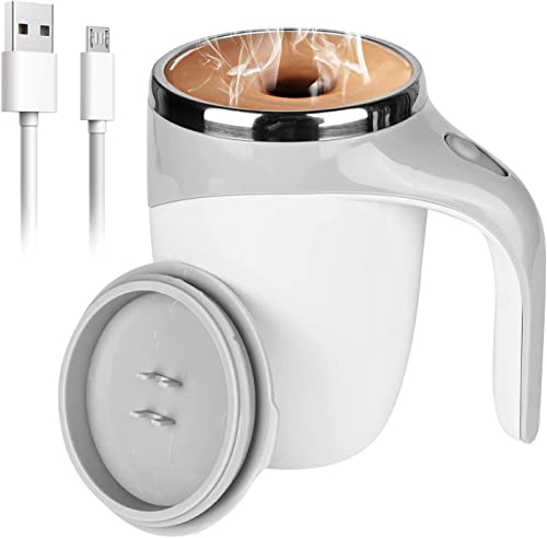 Yuehuamech Self Stirring Coffee Mug 380ml Rechargeable Auto Magnetic Coffee Mug Hot Drink Mixer Cup Rotating for Home Office Travel Coffee Milk Hot Chocolat Tea
