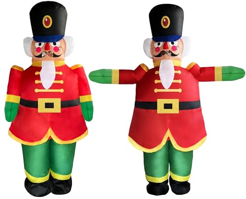 EEkiiqi Christmas Inflatable Costume Nutcracker Soldier Costume Christmas Blow-up Costume for Adult/Christmas Party Costume (Nutcracker Soldier)