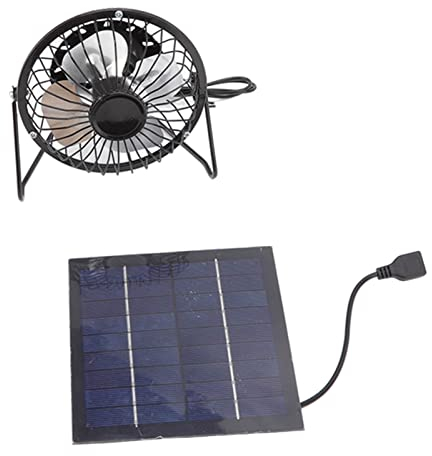USB-Solarpanel-betriebener Lüfter, Mini-Ventilator, Photovoltaik-Solarpanel-Set, Belüftungssystem, Tragbarer Mini-USB-Lüfter für Den Außenbereich, Reisen, Hühnerstall, 5 V, 2,5 W