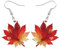 RAIDIN Bunte Acryl Ahornblätter Fischhaken Ohrringe für Frauen Mädchen baumeln Tropfen Ohrringe Schmuck für Thanksgiving Geschenke Charms Dekorationen (Feuer)
