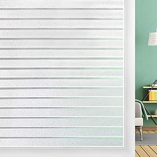 DOWELL Fensterfolie Sichtschutzfolie Streifen Fenster Sichtschutz Statische Haftung Blickdicht Klebefolie Milchfolie Selbstklebend Milchglasfolie Blickschutz Folie für Büro Bad Duschkabine 30x200cm