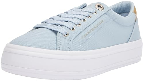 Tommy Hilfiger Baskets Vulcanisées Femme Chaussures, Bleu (Breezy Blue), 36