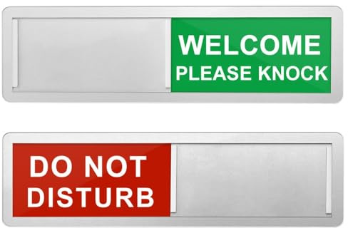 Türschild Do Not Disturb, 17,8 x 5,1 cm, Schieberegler, Büro-Türschilder, Willkommensschild für Zuhause, magnetisch, wasserdicht, Privatsphäre, Schlafzimmer, Türschilder für Studium, Konferenzen,