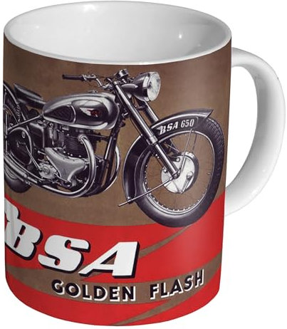 BSA Golden Flash Classic Motorcycle Ad - Ceramic 11oz Tea Coffee Mug/Cup
