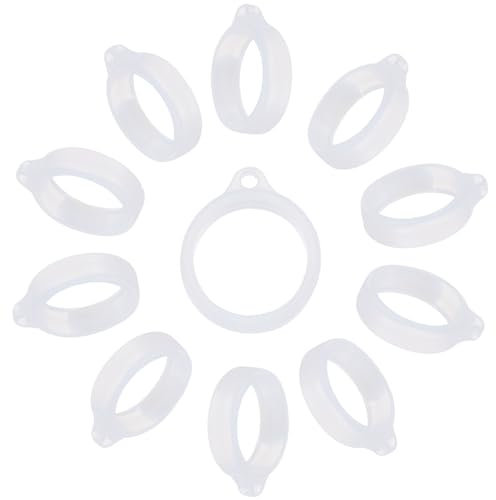 GORGECRAFT 50Stk Transparente Anti-Verlust-Silikon-Gummiringe Bandhalter Silikon-Anhänger Vielseitig Einsetzbar Verstellbare Hüllen 20mm Halsketten-Lanyard Ersatz-Trageset Für Schlüsselanhänger