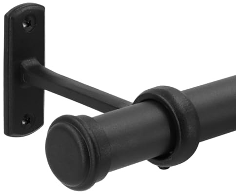 Bastone per tende per finestre, asta per tende con tappo rotondo, 80-150 cm, binario per tende regolabile resistente per montaggio a soffitto con staffe, bastone per tende da appendere montaggio a