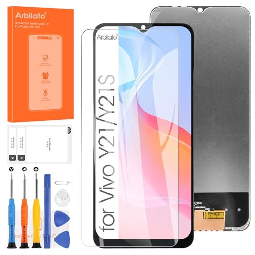 Écran pour Vivo Y21/Y21S LCD V2111 V2110 ecran de Remplacement Touch Digitizer pièces de réparation (Noir,6.67)