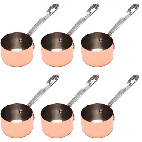 Niniang 6 x Sauce Boote Tasse Sauce Kupfer beschichtet Milchtasse Soße Tasse Pommes Frites Restaurant Spezial Kupfer 3,8 cm
