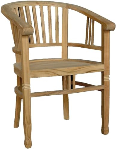 Teako Design Esszimmerstuhl Hara aus Teakholz, 85 x 58 x 63 cm, FLEGT-Lizenziertes Teak, Sitzkomfort, geschwungene Rückenlehne, Nachhaltigkeit, naturfarben, Robust und Langlebig