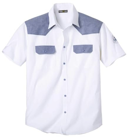 ATLAS FOR MEN - Weißes Popelin-Hemd Palm Coast - 5XL