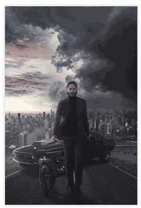 John Wick Reeves Filmposter auf Leinwand, Schlafzimmer-Dekor, Sportlandschaft, Büro, Raumdekoration, Geschenk, ungerahmt, 30 x 45 cm