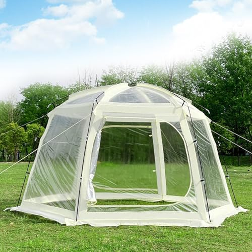 YHUEGH Aufblasbares Blasen-Campingzelt, 3,5 m transparentes PVC-Gartenkuppelzelt, sauberes Panorama-Luftblasenzelt für Sportveranstaltungen, Camping, Angeln, Outdoor-Aktivitäten