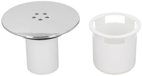 Fast Shower Drain Cover Replacement with Chrome Cover, Easy Hair Trap for Bathroom