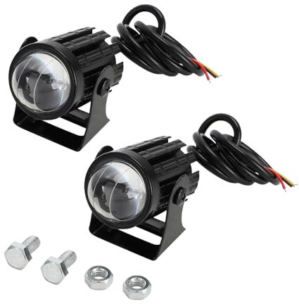 JFG RACING 2 x Motorradscheinwerfer, universeller Scheinwerfer mit Halterungen, zusätzliche Lichter, Lauflicht, Fahrlicht