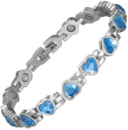 YINOX Damen-Armband aus supermagnetischem Edelstahl, Damen-Armband aus Edelstahl in Herzform, Magnetarmband, Geschenkbox im Lieferumfang enthalten (A)