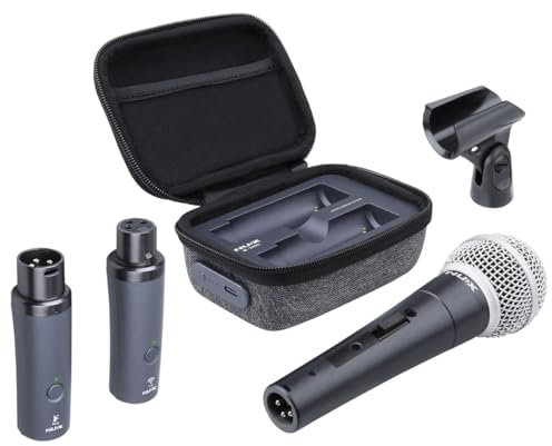 NUX B-3RC Microphone Wireless System with Charging Case, Microphone Bundle, 2.4GHz 24-bit/44.1kHz Audio Quality,
