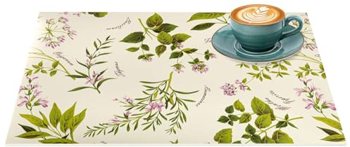 ANRO Platzset Botanica 35x50 cm – 1 Stück, abwaschbar | Pflegeleicht im Alltag, ein feuchtes Tuch genügt nach dem Essen. Auch auf Balkon und Gartentisch eine sichere Unterlage.