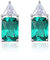 HeyMeili Boucles d'oreilles en argent 925 pierre de naissance, clou d'oreilles avec émeraude verte & zircone, cadeau pour Mère femme