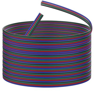 XMSJSIY 4 Pin RGB Led Wire Extension Cable 22AWG 4 Core LED Strip Connector Electric Cord Line for 3528 5050 LED Ribbon Lamp Tape Light-16M/52FT
