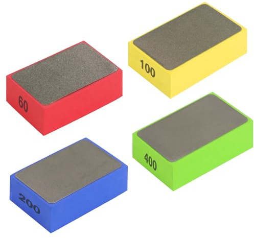 Pastiglie abrasive diamantate per lucidatura a mano, per piastrelle, blocchi abrasivi, per vetro, pietra, granito, marmo 60/100/200/400