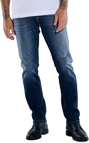 emilio adani Herren Herren Super-Stretch-Jeans Slim fit, Mittelblau, 37400, Mittelblau in Größe 32/32