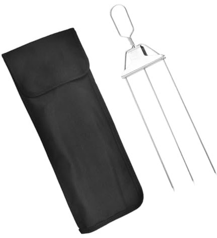 TINEASUR 1 Set forchetta di pollo alla griglia arrosticini forchettone barbecue parti di ricambio della griglia bastoncini per grigliare forchetta da picnic Acciaio inossidabile Silver