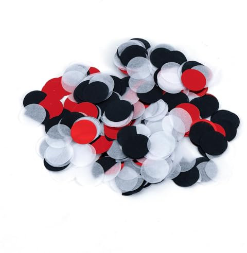 Bailinks Confettis 5000 Pièces - Mélange de Confettis Brillants pour Anniversaires, Mariages, Fêtes - 2.5 cm, 50g, Multi-Styles Disponibles (Noir Rouge Blanc)
