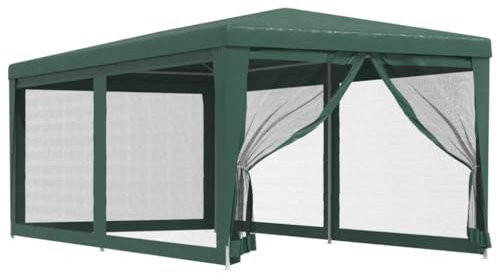 Küchenzelt Pavillon Weidezelt Pavillons - Partyzelt mit 6 Mesh-Seitenwänden Grün 3x6 m HDPE für Terrasse Festival Garten Party