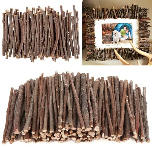 YAYODS 600 Stück 2KG Natur Apfelholz Aststücke mit Baumrinde - 11cm Holzstäbchen zum Basteln - 0,5-1cm Holzstäbe Deko Aste und Zweige deko Handwerk - Log Sticks Holzstab für DIY Handwerk Requisiten