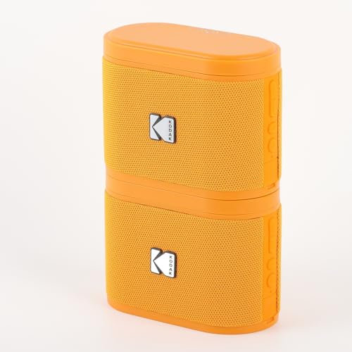 KODAK SoundDBRIX Portable Wireless Speakers - Connect up to 100 Speakers - Magnetic Dock and Powerful Sound 5W - 3H Battery Life - Orange