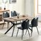 LEWE Esszimmergruppe Esstisch mit 4 Stühlen, 140 x 80 x 76 cm Rechteckig Esstisch aus Holz mit 4 Esszimmerstühle mit Hohe Rückenlehne, Schwarz Eisenbeine, für Küche Esszimmer und Wohnzimmer