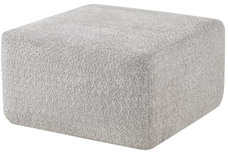 [en.casa] Sofa-Modul Hurvas Hocker Longchair Sofa-Element Bouclé gepolstert 45 x 73 x 73 cm Couch-Element Grau
