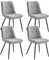 VASAGLE Esszimmerstuhl 4er Set, Küchenstuhl, Polsterstuhl, Chenille, Stuhl, bis 120 kg belastbar, Doppelkissen, Metallbeine, modern, für Esszimmer, Küche, Taubengrau KDC151G14
