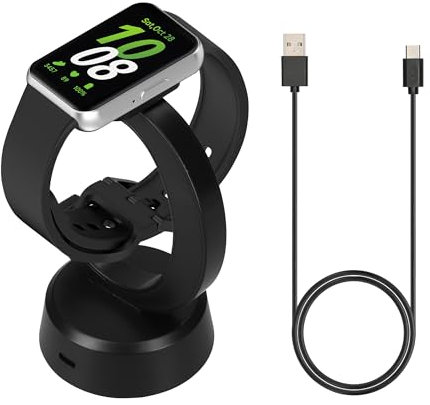 kwmobile Smartwatch Docking Station Compatible with Samsung Galaxy Fit 3 Charge Stand - Magnetic Dock - Black