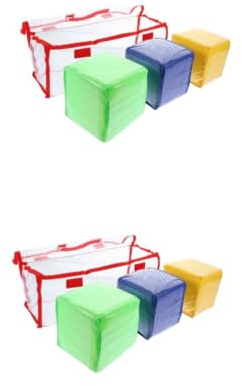 Toyvian 2 Sätze Kartenlernspielzeug Spielwürfel Schulwürfel Würfel Mit Taschen Lehrreich Taschenwürfel Lehre Klassenzimmer Würfel Mit Quadratischen Ecken PVC 3 Stücke * 2