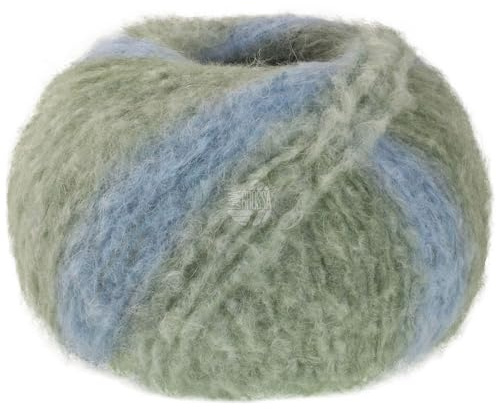 LANA GROSSA Gigante | Voluminöses Alpakagarn mit Effektstruktur und Streifen im Farbverlauf | Handstrickgarn aus 70% Alpaka (Fein) & 30% Polyamid | 100g Wolle zum Stricken & Häkeln | 300m Garn FB 16