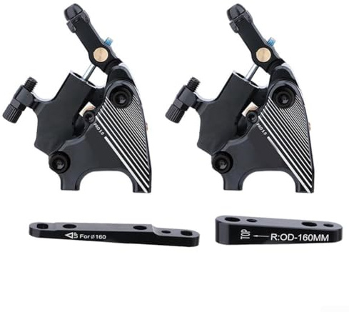 Dual Acting Hydraulic Disc Brake Caliper Flat Mount Compatible with 140/160mm Disc for Road Bike Front and Rear Installation (Front and Rear)