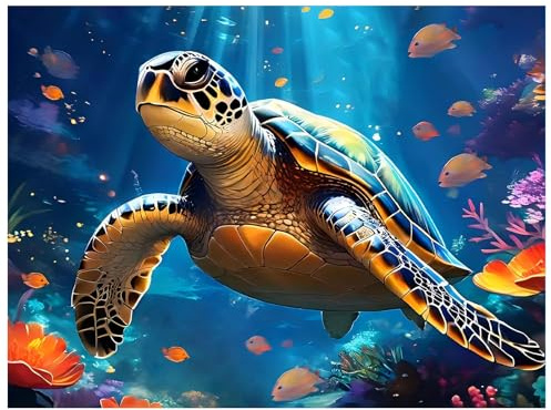 Mafenr Art Schildkröte Diamond Painting Erwachsene, Schildkröte Diamant Painting Bilder - 30x40 cm, Diamant Painting für Geschenke und Wanddekoration