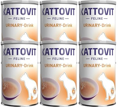 KATTOVIT Drink Urinary 6 x 135ml für Katzen | Harnwege Drink mit Fleischbrühe | fördert Flüssigkeitsaufnahme | inkl. Gratis Cream Sachet 15g