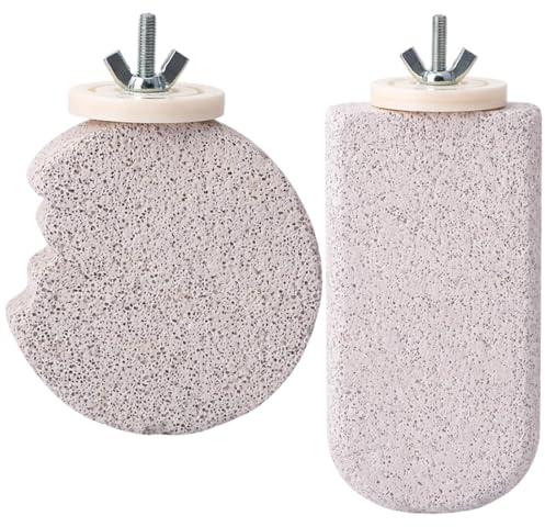Wellensittich Spielzeug, Zwei Kratzstangen für Vögel, Vogelkäfig Zubehör mit Kalkstein, Sitzstangen für Wellensittiche und Nymphensittich, Natürliche Krallenpflege für Vögel