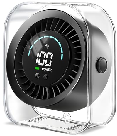 Desk Fan USB Rechargeable, Quiet Table Fan with 100 Speeds, Turbo Cooling Fans, HD Digital Display, 2-in-1 Desktop&Wall Mount, 360°Adjustable, Portable Small Fan for Bedroom, Home, Office, Travel