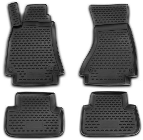 AD Tuning Gummi Fußmatten Set für Audi A4 8K B8 2007-2015, fahrzeugspezifische Auto Fussmatten, 4-teilig, passgenaue Gummimatten