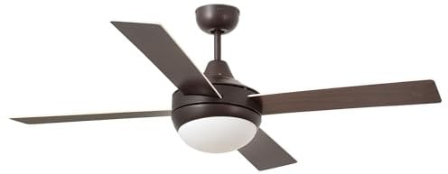 FARO BARCELONA 33702 - ICARIA Ventilador de techo marrón con luz con 4 aspas