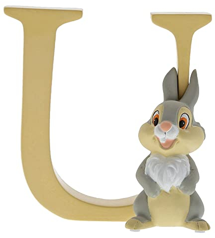 Enchanting Disney , Figura de Tambor Bambi y letra U, Para coleccionar, Home Deco, Enesco