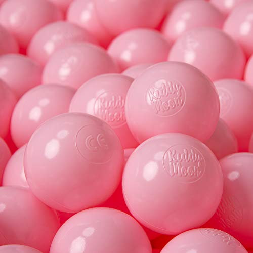 KiddyMoon 100 ∅ 6Cm Kinder Bälle Für Bällebad Spielbälle Baby Plastikbälle Made In EU, Puderrosa